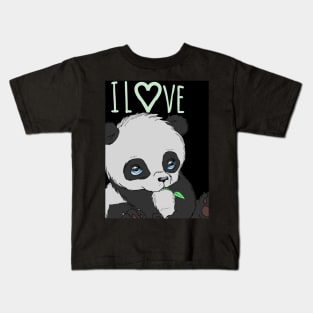 I Love Panda Kids T-Shirt